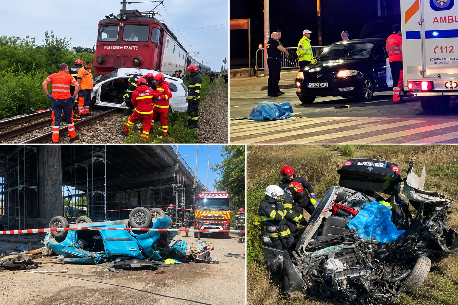 Șoselele din Iași, capcane ale morții. Cele mai cumplite accidente din 2026: oameni morți în mașini strivite, aruncate de pe pod sau lovite de tren
